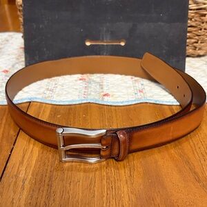 Mens Magnanni British Tan leather belt.
